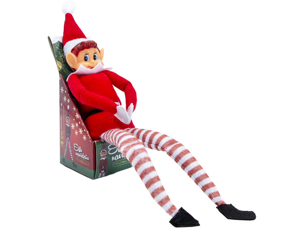 Décoration de Noël Figurine Elfe de Noël de 40 cm