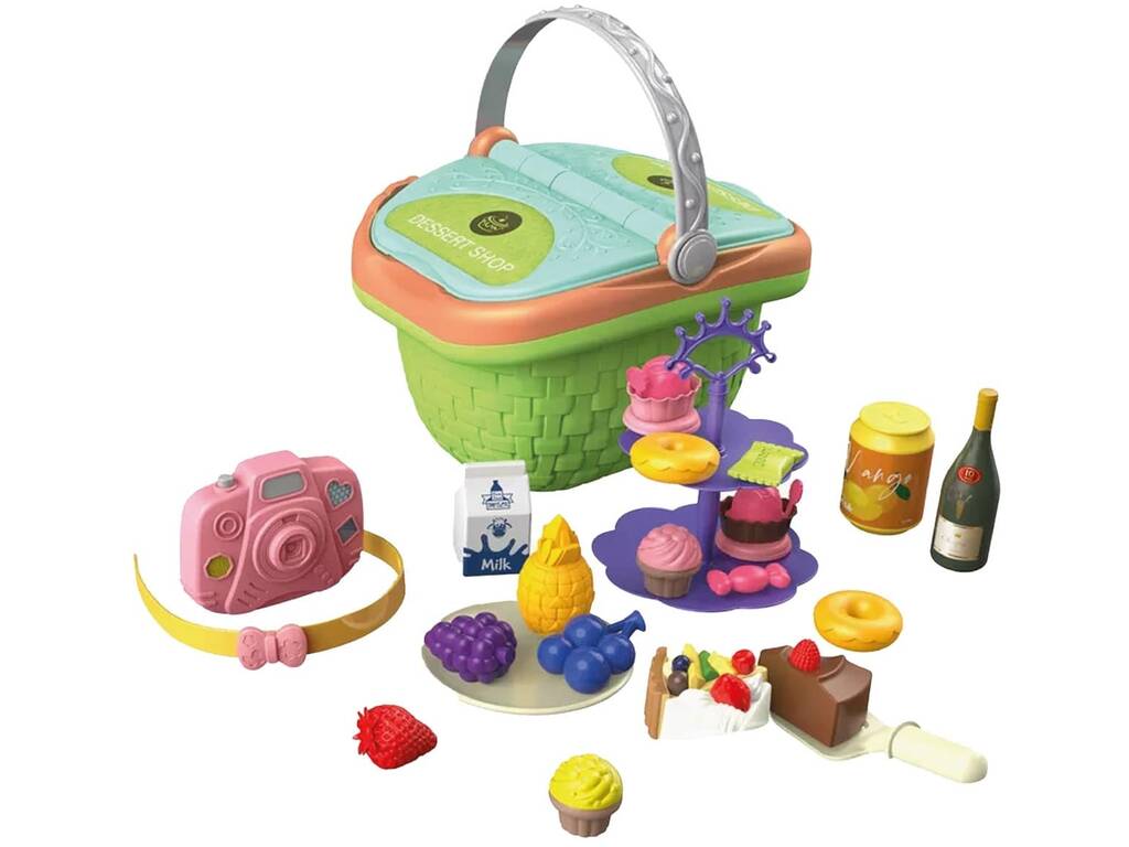 Petit panier pique-nique dessert 27 pièces