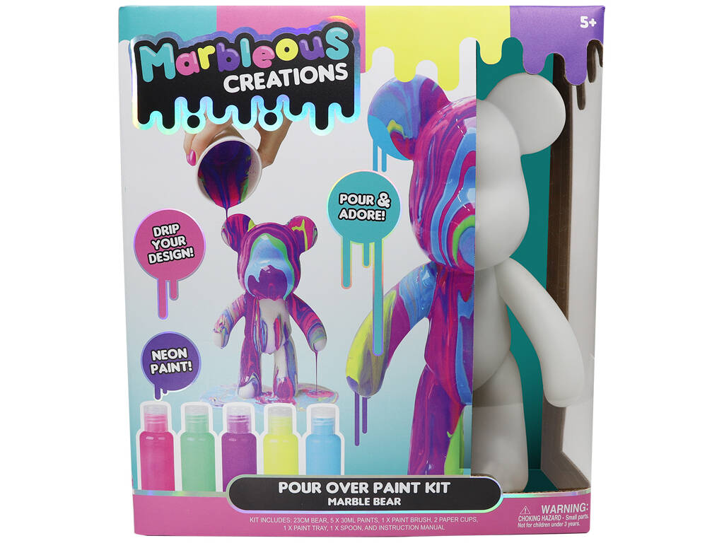 Marbleous Creations Kit de Pintura Marble Bear de 23 cm
