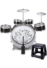 Batterie jazz noire avec tabouret