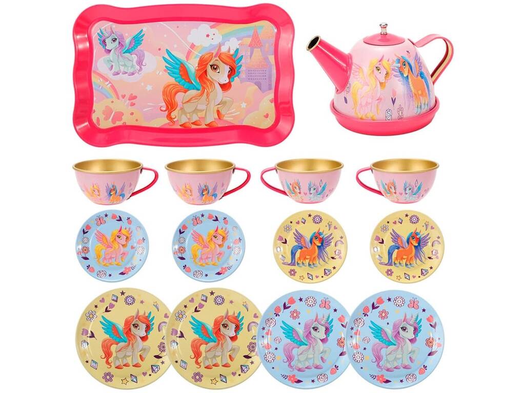 Service à thé design licornes et poneys