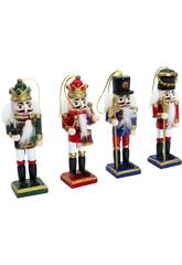 Décoration de Noël Set de 4 soldats casse-noisettes en bois de 13 cm