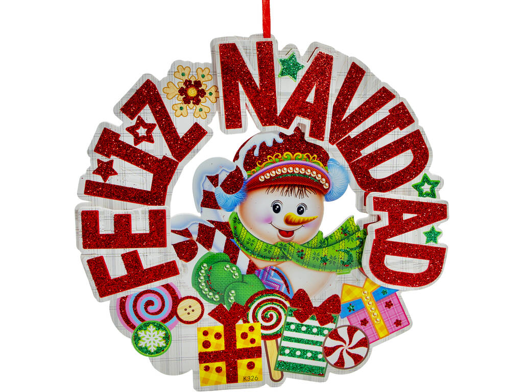 Décoration de Noël Affiche Bonhomme de neige 28 x 28 cm