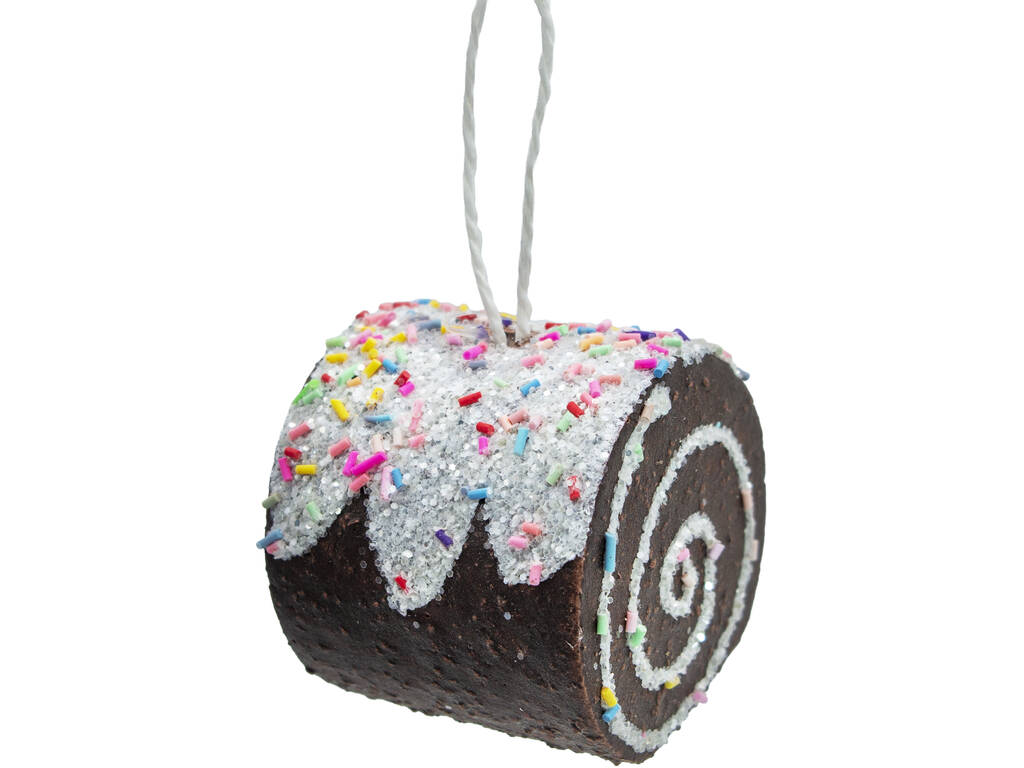 Décoration de Noël marron pastel avec confettis, 6 x 6 cm