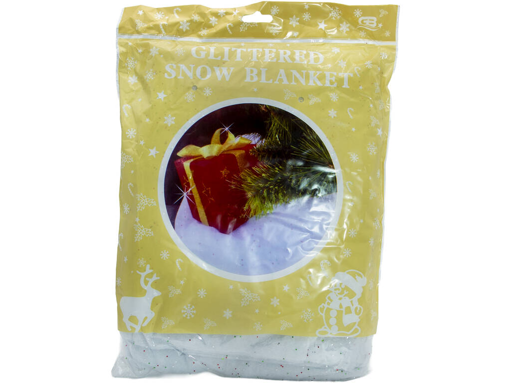 Décoration de Noël en coton blanc avec paillettes, 90 g