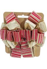 Décoration de Noël Ruban de Noël doré et rouge 30 x 30 cm
