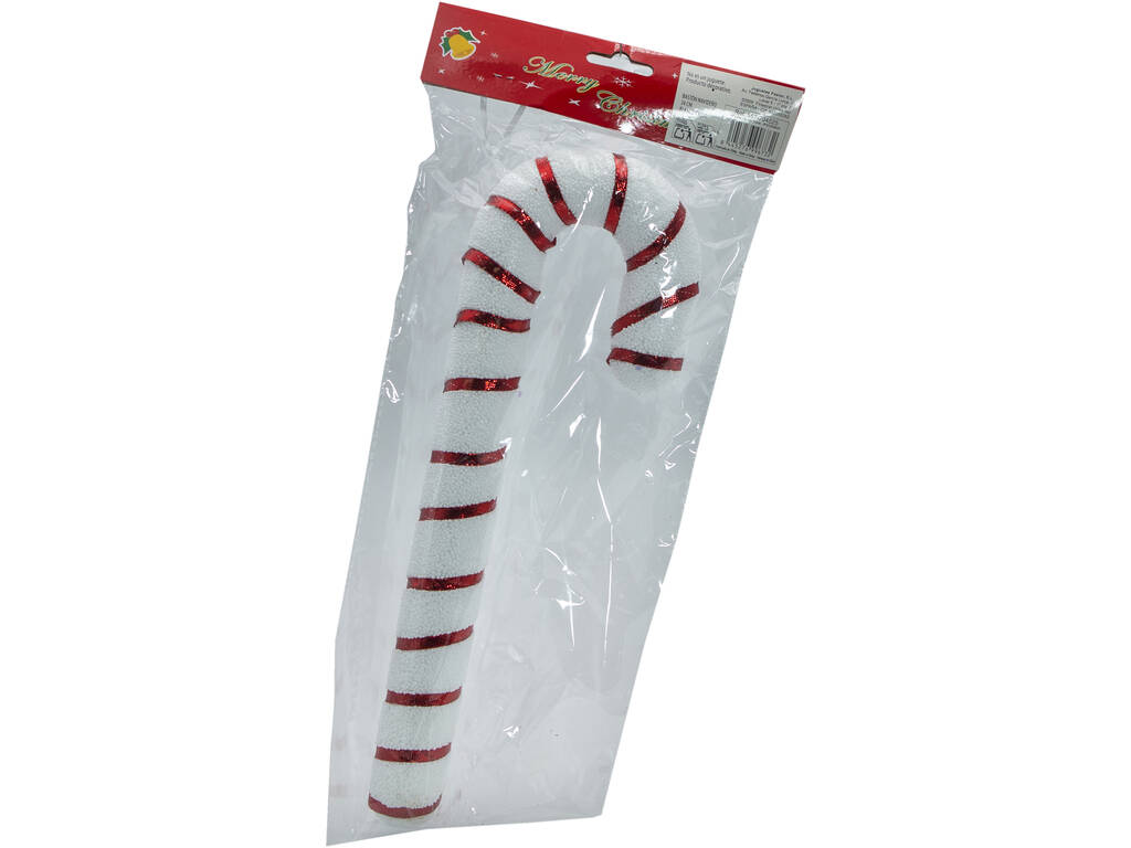 Décoration de Noël Canne à sucre blanche et rouge de 34 cm