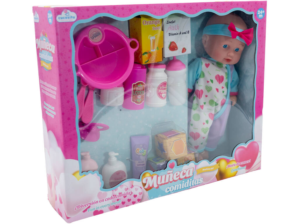 Poupée bébé de 30 cm avec set de petits plats