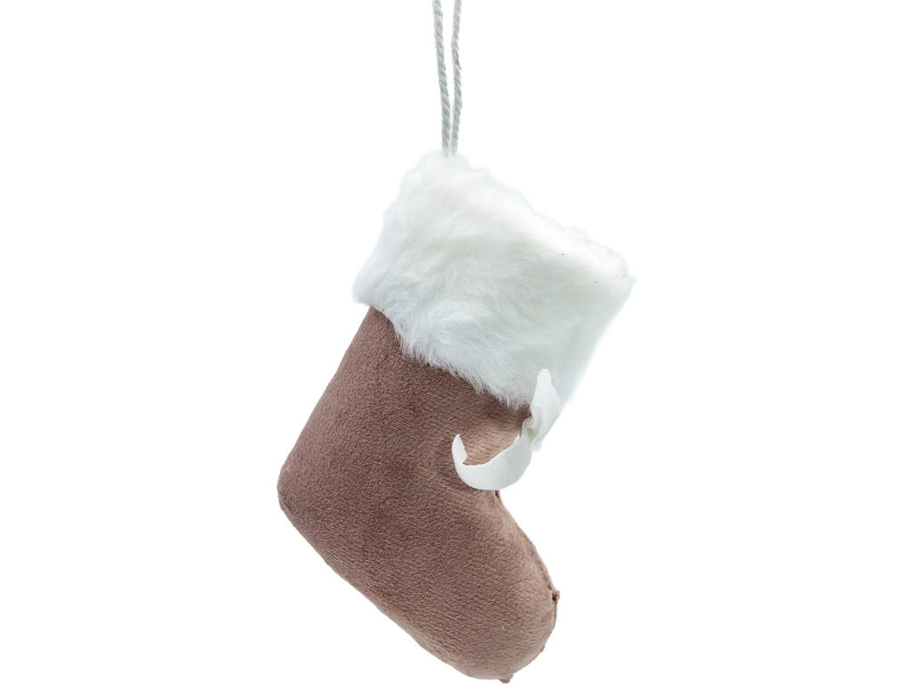 Décoration de Noël Chaussette de Noël rose 12 x 10 cm