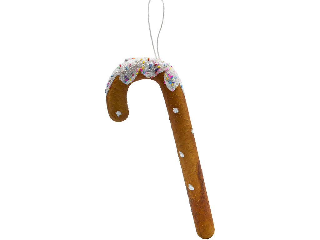 Décoration de Noël Canne en pain d'épices avec confettis, 30 cm