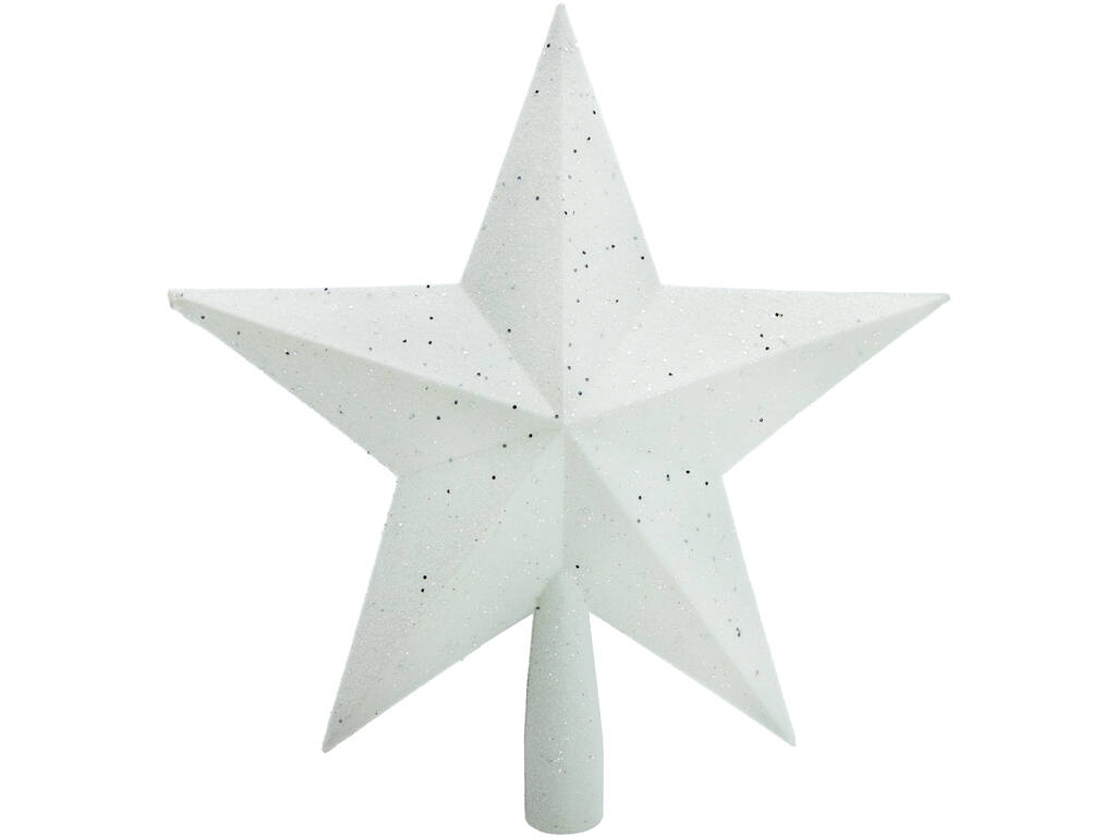 Décoration de Noël Étoile de Noël blanche brillante de 23 cm