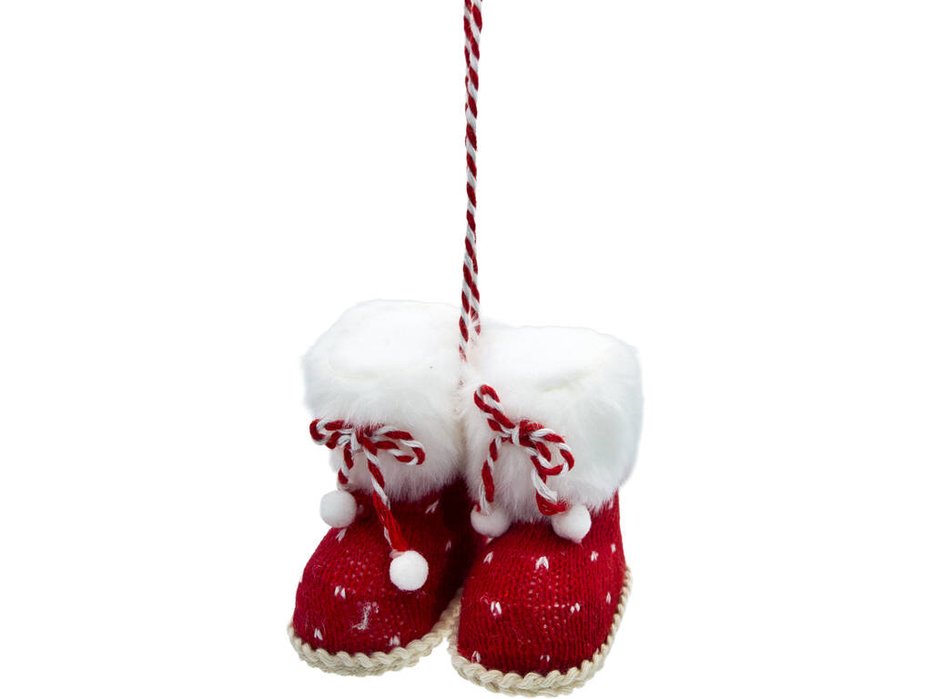 Décoration de Noël Chaussures rouges pour sapin de Noël 7 x 8 cm