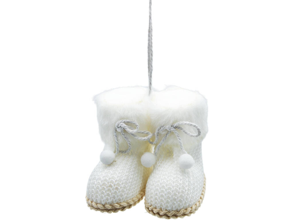 Décoration de Noël Chaussures blanches pour sapin de Noël 7 x 8 cm