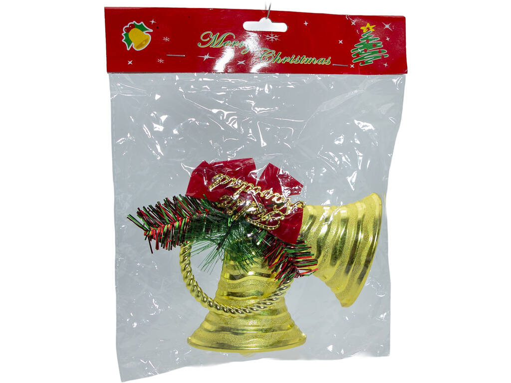 Décoration de Noël Cloches dorées avec ruban 18 x 18 cm