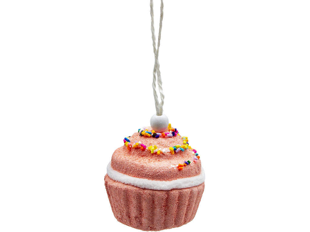 Enfeite Natalício Madalena Rosa com Confetes de 7x6 cm