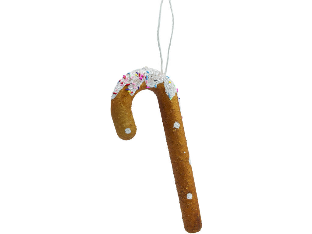 Décoration de Noël Canne en pain d'épices avec confettis, 20 cm