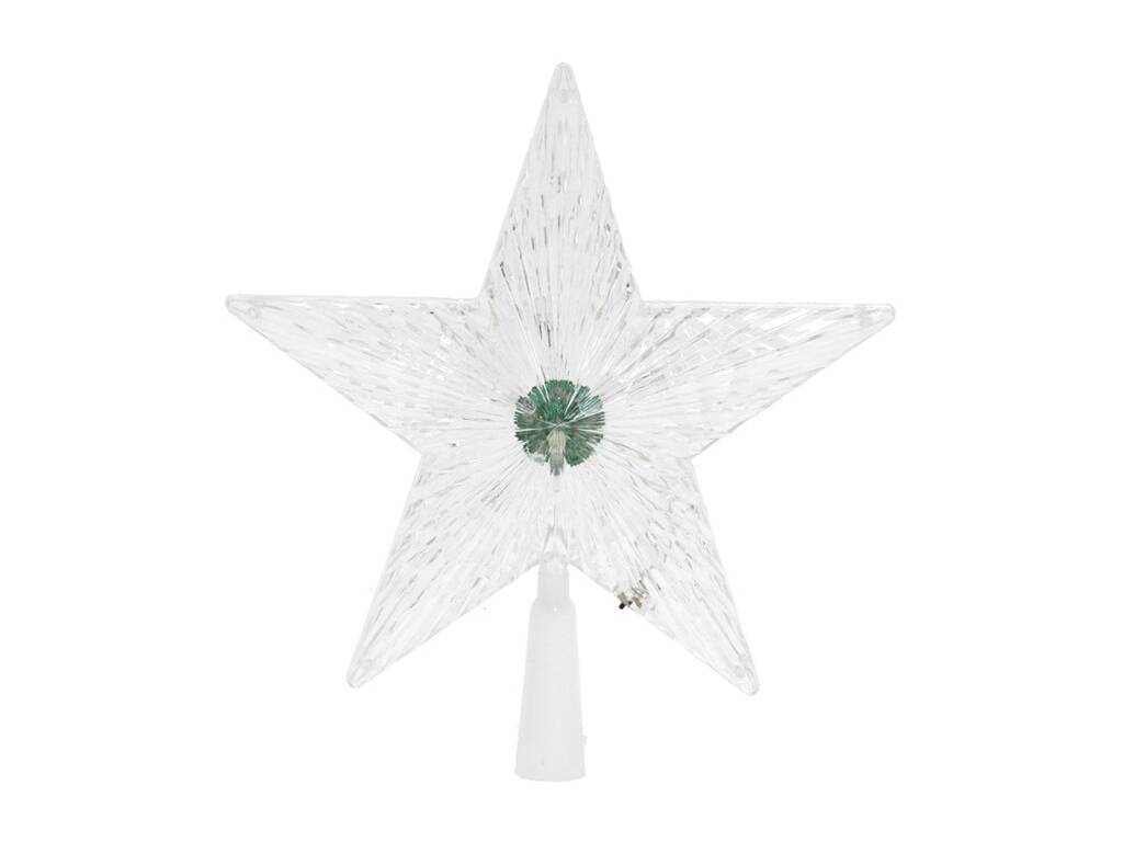 Décoration de Noël étoile transparente avec lumière LED de 21 cm