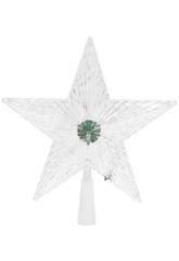Décoration de Noël étoile transparente avec lumière LED de 21 cm