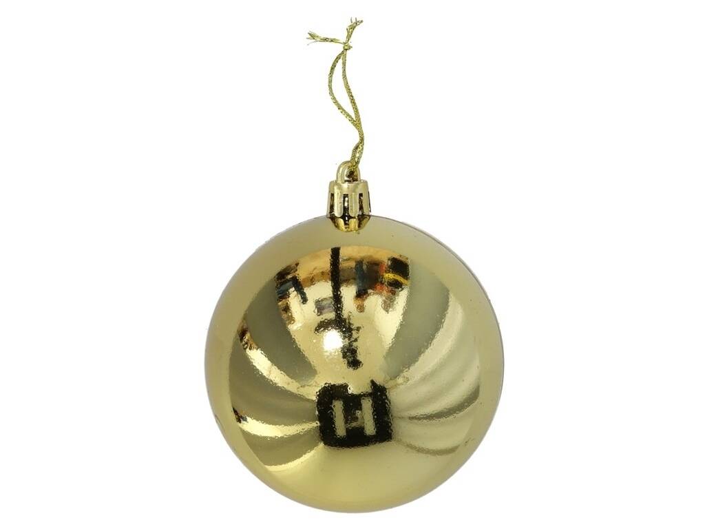 Décoration de Noël Boîte de 6 boules de Noël dorées de 8 cm