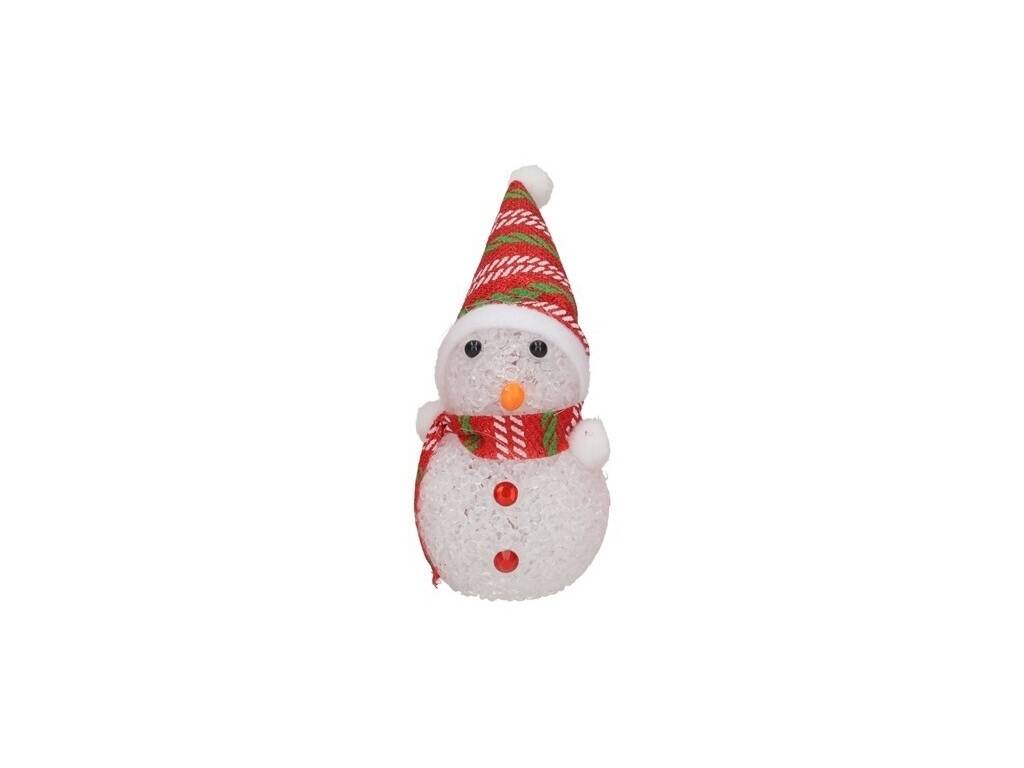 Décoration de Noël Bonhomme de neige avec lumière LED 6 x 15 cm