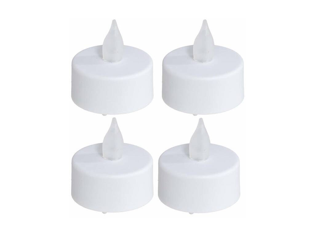 Décoration de Noël Set de 4 bougies chauffe-plat avec lumière LED 4 x 4 cm