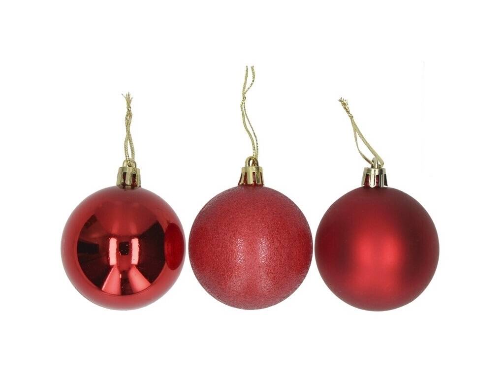 Décoration de Noël Boîte de 20 boules de Noël assorties de couleur rouge, 8 cm