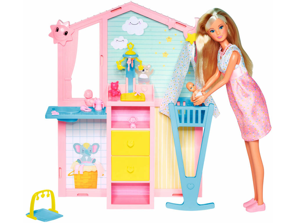 Steffi Love Poupée avec chambre de bébé nouveau-né et accessoires