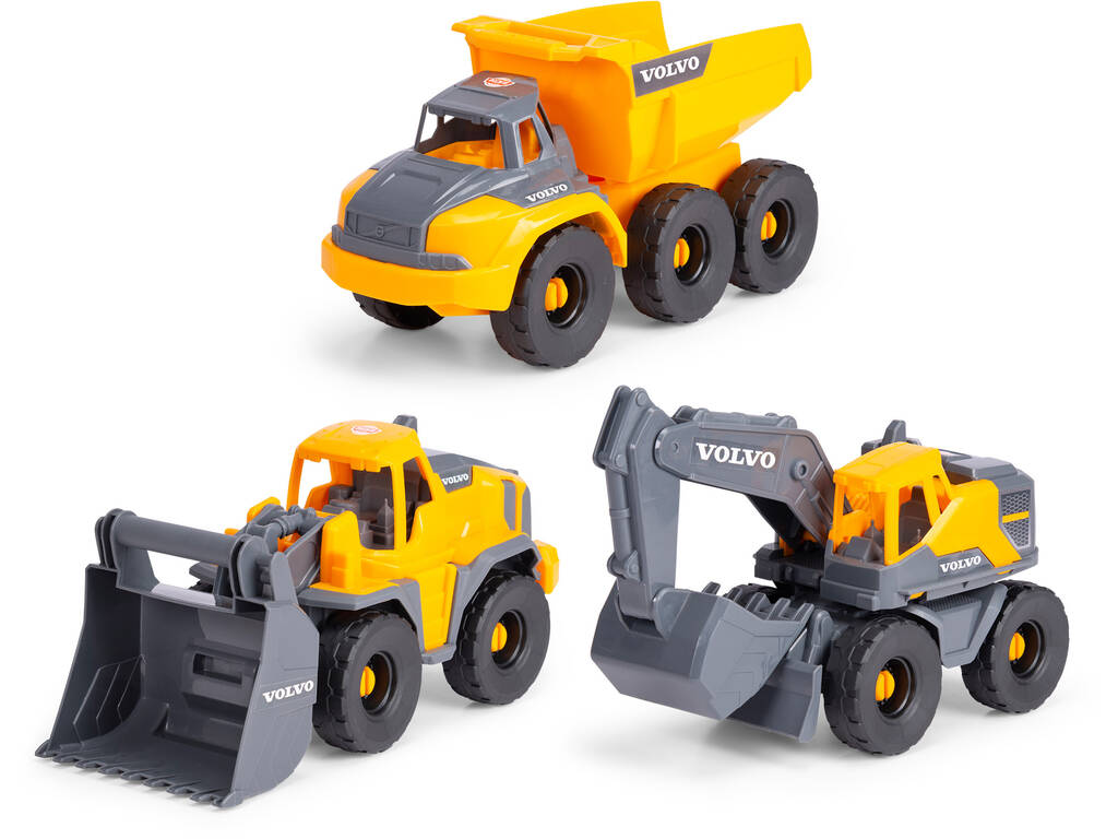 Lot de 3 véhicules de chantier Volvo 26 cm.