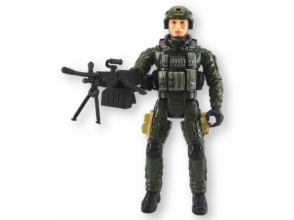 Forces spéciales Figurine en uniforme vert de 22,5 cm avec casque