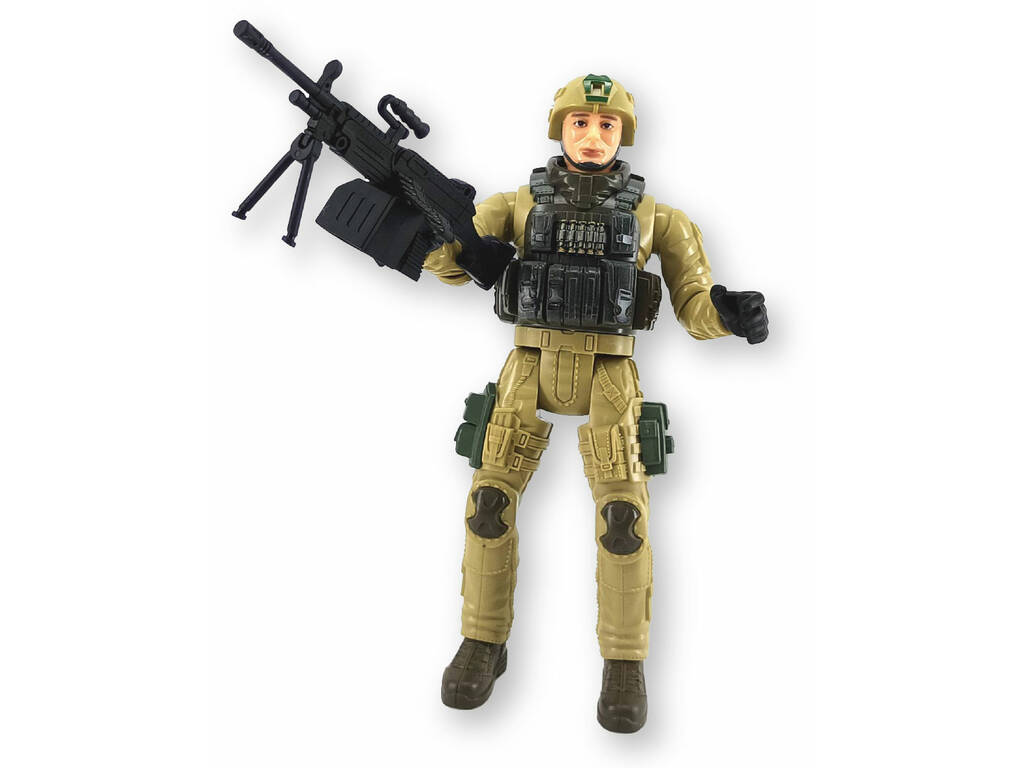 Forces spéciales Figurine en uniforme vert clair de 22,5 cm avec casque