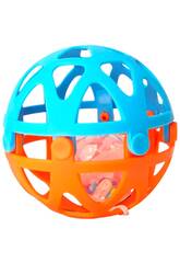Boule d’activités orange et bleue de 10 cm