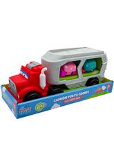 Camion porte-voitures de 25 cm avec 2 mini-voitures