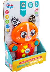 Animaux interactifs Figurine chat orange de 14 cm avec lumière et sons