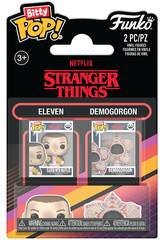 imagen Funko Bitty Pop Stranger Things Pack 2 avec Eleven et Demogorgon