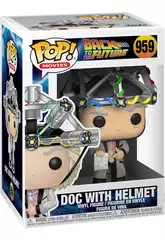Funko Pop Movies Regreso al Futuro Figura Doc com Capacete