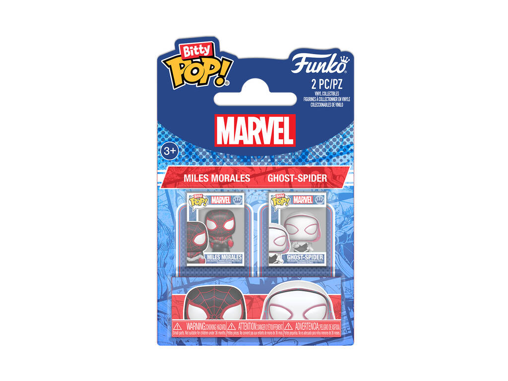 Funko Bitty Pop Marvel Spiderman Pack 2 avec Miles Morales et Ghost-Spider