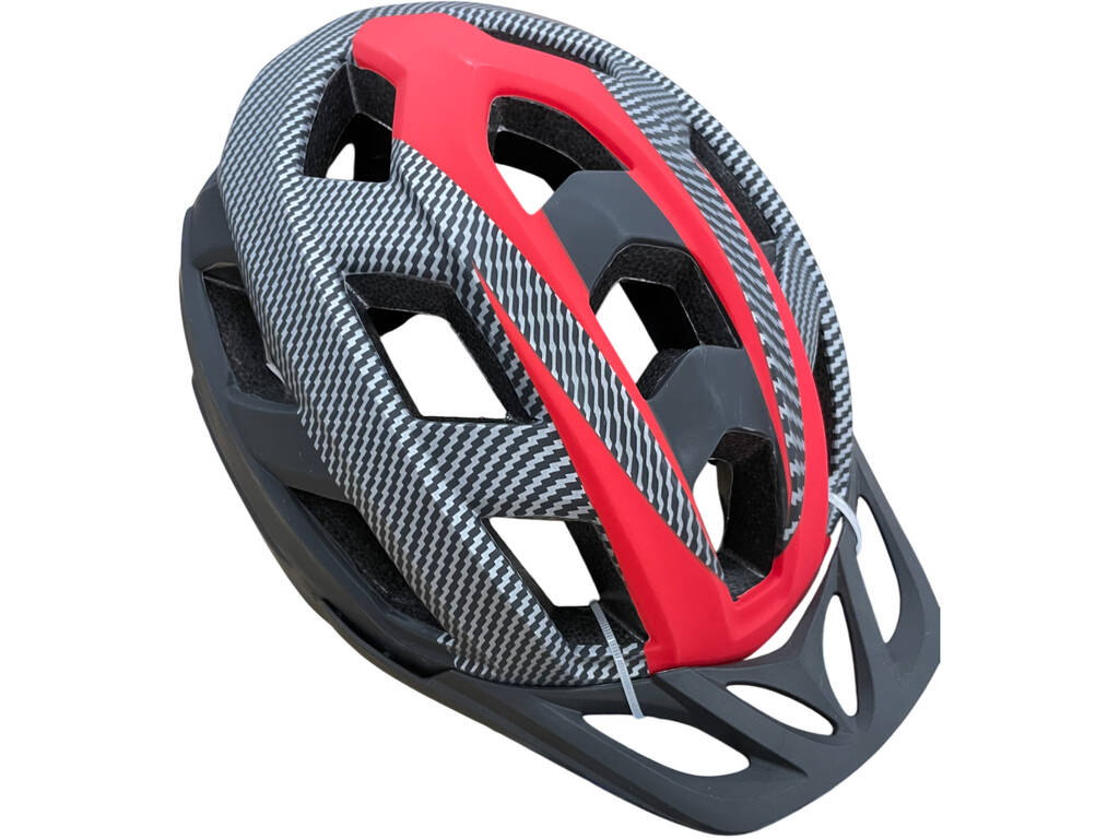 Casque sportif rouge et noir taille M avec lumières LED