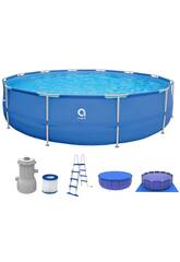 Piscina Desmontable Sirocco Blue de 450x122 cm con Accesorios Avenli 17802EU