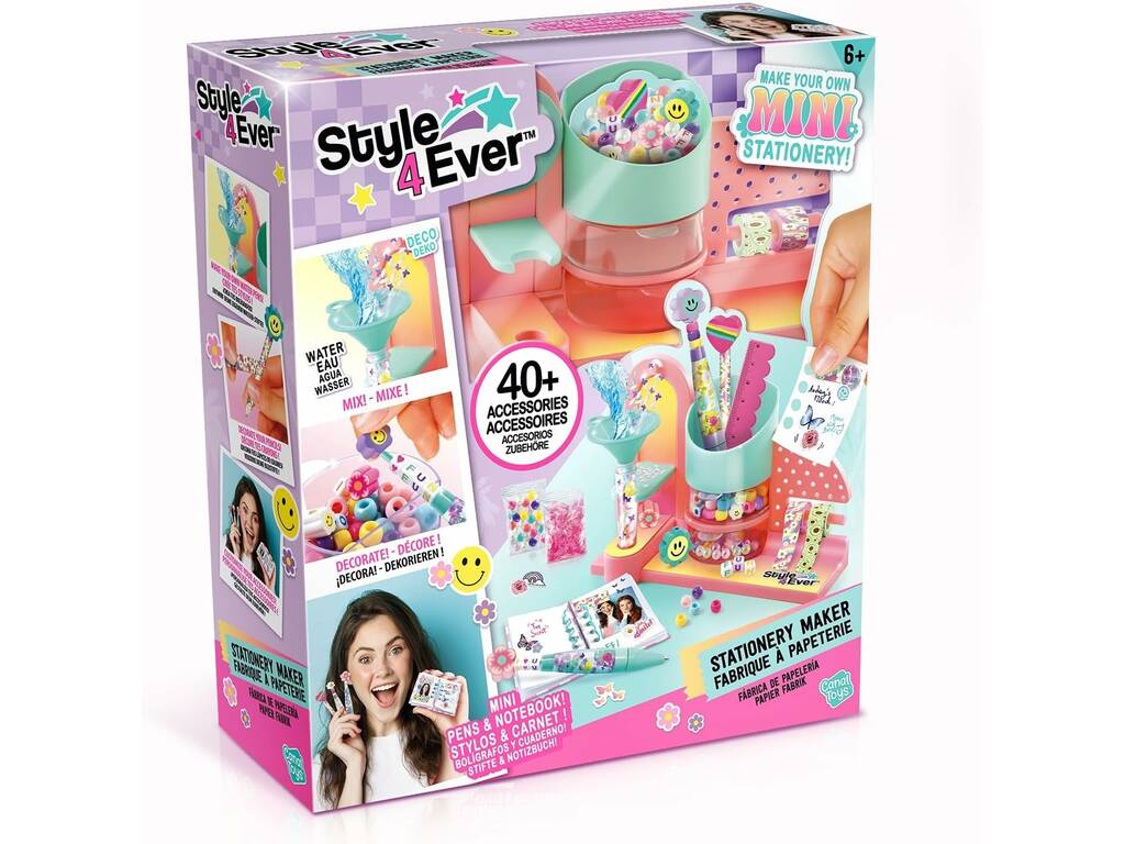 Style4Ever Mini Fábrica de Papelería Bolígrafos y Cuaderno