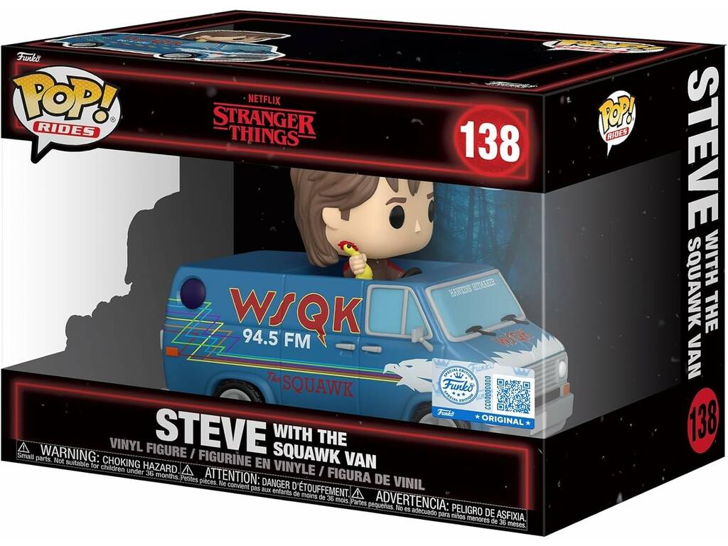Funko Pop Rides Stranger Things Figura Steve con The Squawk Van