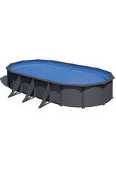 Piscine ovale aspect anthracite 730 x 375 x 120 cm Gre KIT730GY