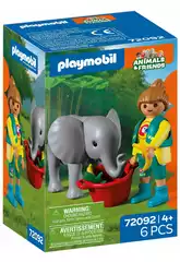 Playmobil Animals & Friends Zoo: Elefante Bebé y Cuidador