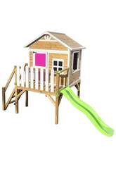 Casinha de Madeira Flam Elevada em Plataforma de 90 cm de 258x315x200 cm Masgames MA809585X