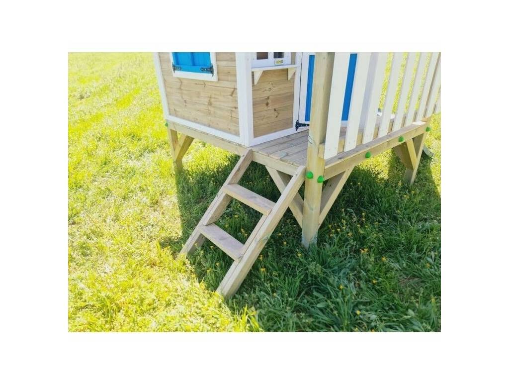 Maisonnette en bois Visby surélevée sur une plateforme de 60 cm, 225,5 x 200 x 209,5 cm Masgames MA806599X
