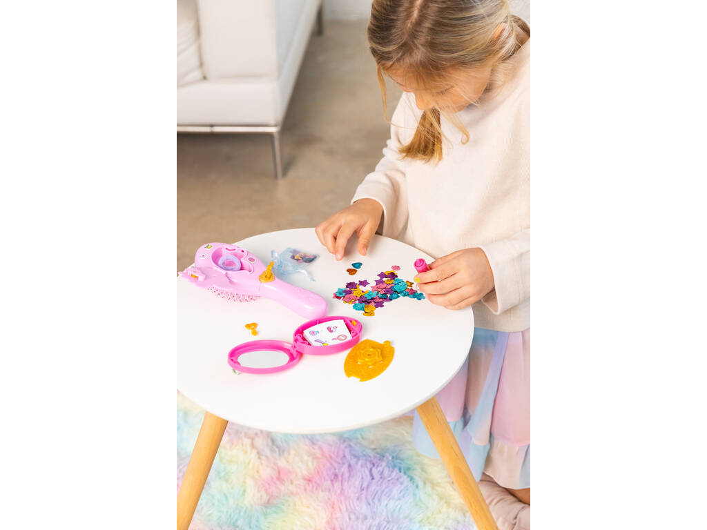 Funlockets Brosse à cheveux secrète avec applicateur de paillettes