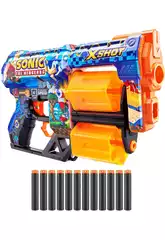 Zuru X-Shot Sonic The Hedgehog Lanzador de Dardos de Foam Dread Skins con 12 Dardos