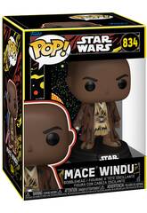 Funko Pop Star Wars Figura Mace Windu Retro con Cabeza Oscilante