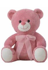 Peluche Oso Rosa de 80 cm con Lazo