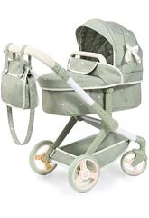 Carro De Muñecas Bebé Paseo Verde Con Bolso