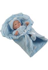 Muñeco 25 cm Mini Recién Nacido Vestido Azul Berbesa 2502A